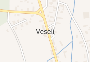 Veselí v obci Veselí - mapa části obce