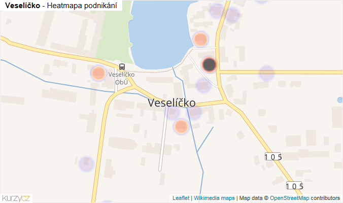 Mapa Veselíčko - Firmy v části obce.