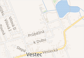 Průběžná v obci Vestec - mapa ulice