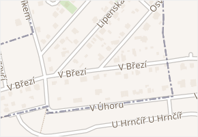 V Březí v obci Vestec - mapa ulice