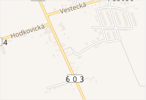 V Uličce v obci Vestec - mapa ulice