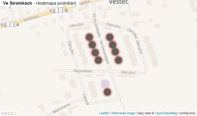 Mapa Ve Stromkách - Firmy v ulici.