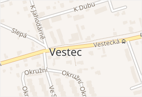 Vestec v obci Vestec - mapa části obce