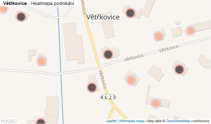 Mapa Větřkovice - Firmy v obci.