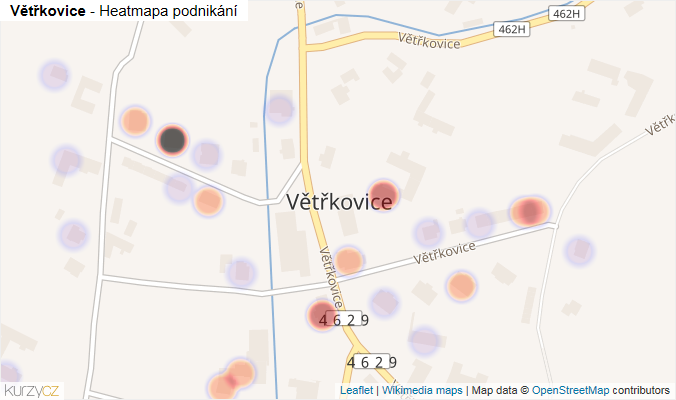 Mapa Větřkovice - Firmy v části obce.