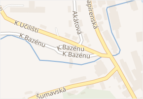 K Bazénu v obci Větřní - mapa ulice