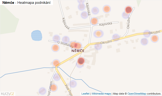 Mapa Němče - Firmy v části obce.