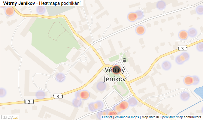 Mapa Větrný Jeníkov - Firmy v části obce.