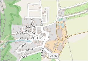 Řežská v obci Větrušice - mapa ulice