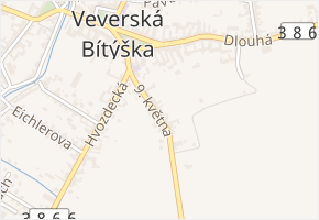 9. května v obci Veverská Bítýška - mapa ulice