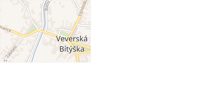 Boční v obci Veverská Bítýška - mapa ulice