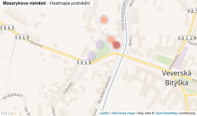 Mapa Masarykovo náměstí - Firmy v ulici.
