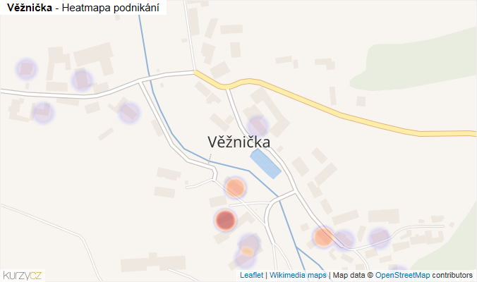 Mapa Věžnička - Firmy v části obce.