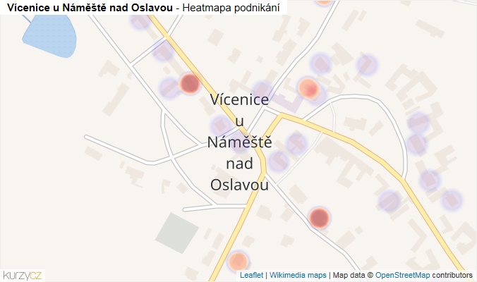 Mapa Vícenice u Náměště nad Oslavou - Firmy v části obce.