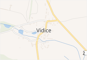 Vidice v obci Vidice - mapa části obce