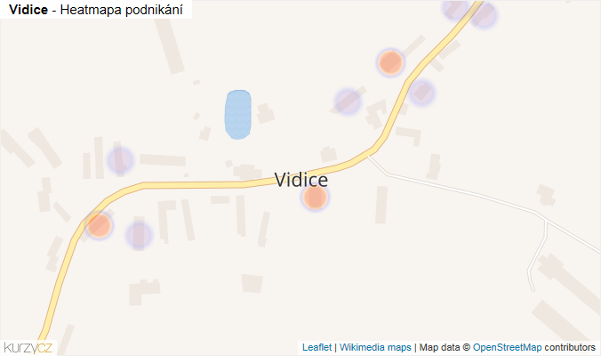 Mapa Vidice - Firmy v části obce.