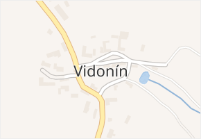Vidonín v obci Vidonín - mapa části obce