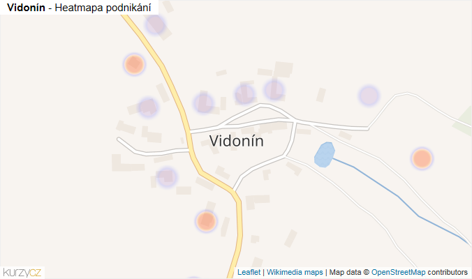 Mapa Vidonín - Firmy v části obce.