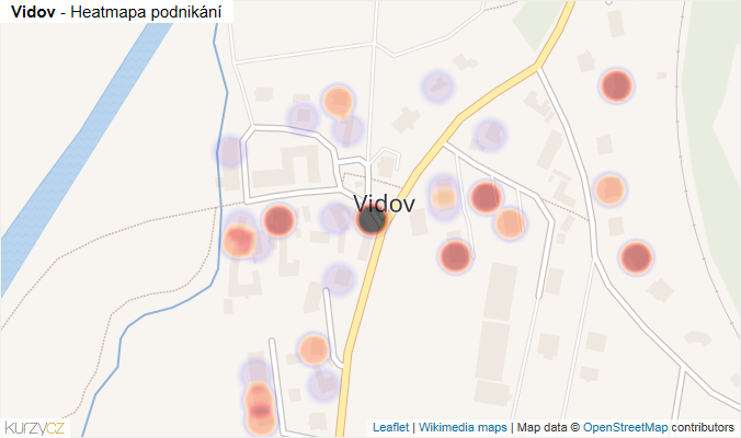 Mapa Vidov - Firmy v části obce.