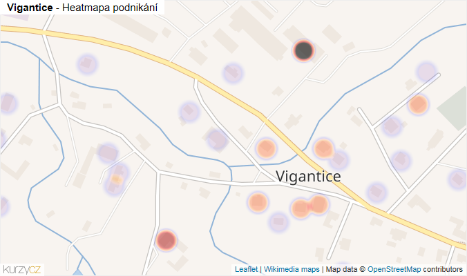 Mapa Vigantice - Firmy v části obce.