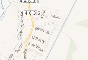 Javorová v obci Vikýřovice - mapa ulice