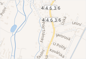 Pod Trámky v obci Vikýřovice - mapa ulice