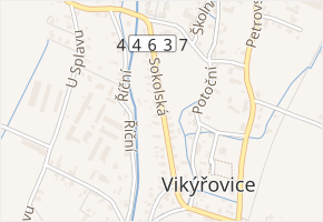 Sokolská v obci Vikýřovice - mapa ulice