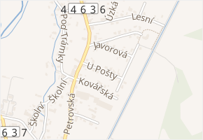 U Pošty v obci Vikýřovice - mapa ulice