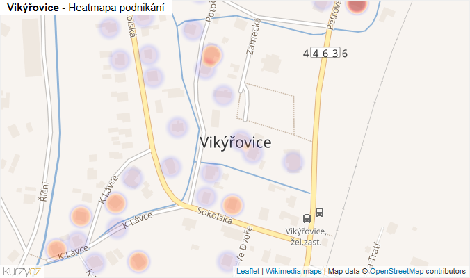 Mapa Vikýřovice - Firmy v části obce.