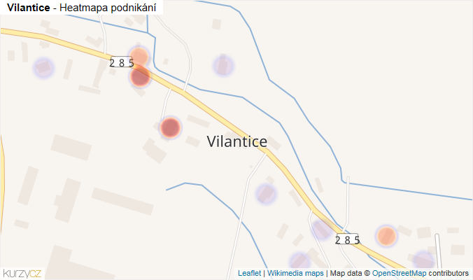 Mapa Vilantice - Firmy v části obce.