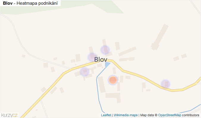 Mapa Blov - Firmy v části obce.