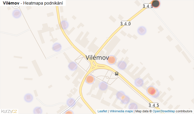 Mapa Vilémov - Firmy v části obce.