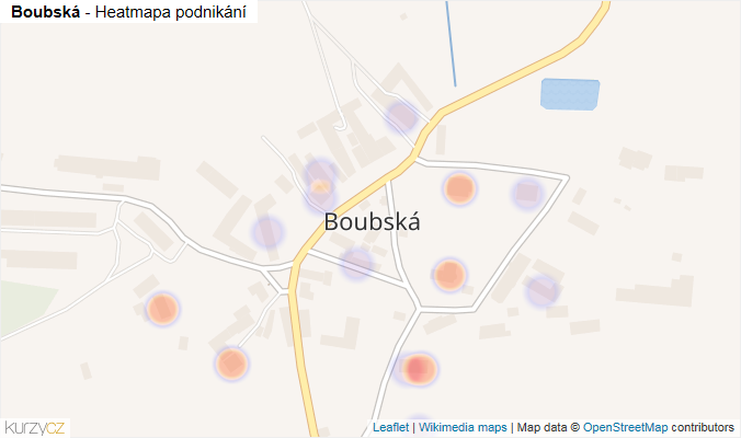 Mapa Boubská - Firmy v části obce.
