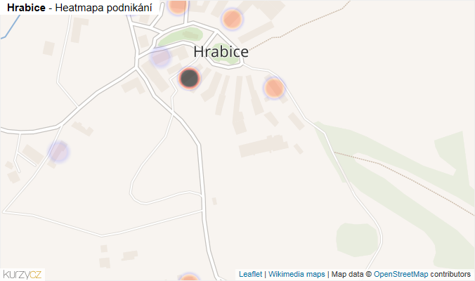 Mapa Hrabice - Firmy v části obce.