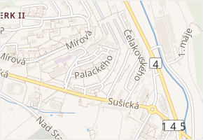 Palackého v obci Vimperk - mapa ulice