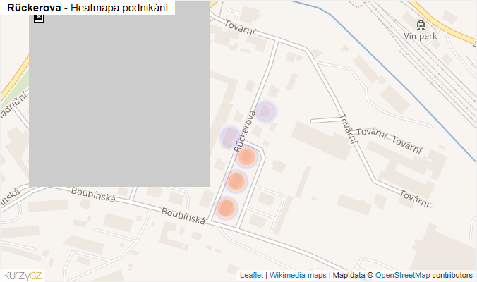 Mapa Rűckerova - Firmy v ulici.