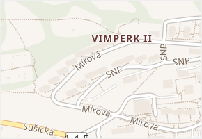 SNP v obci Vimperk - mapa ulice