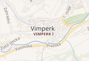 Větrná v obci Vimperk - mapa ulice