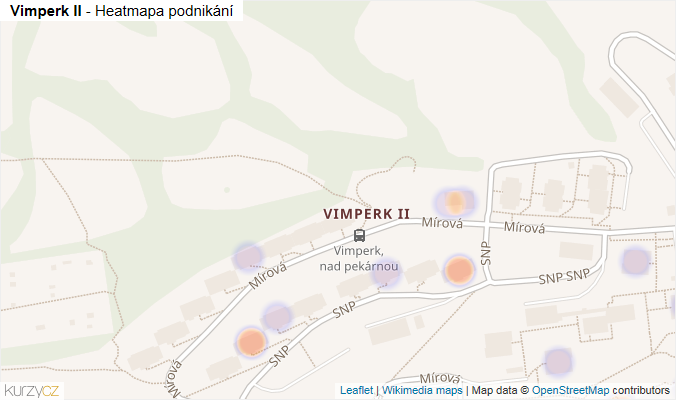 Mapa Vimperk II - Firmy v části obce.