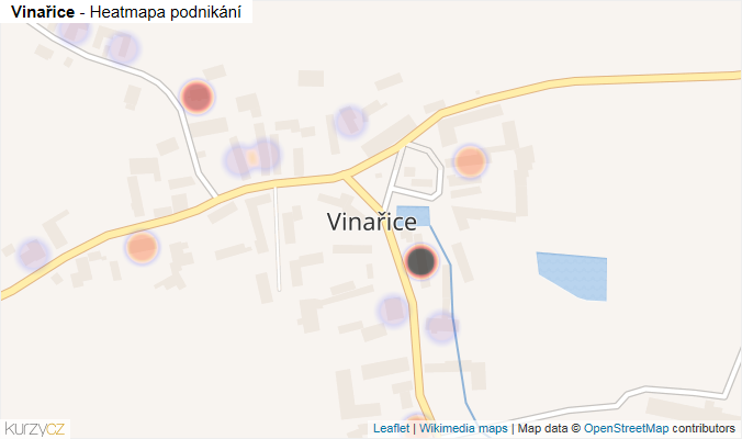 Mapa Vinařice - Firmy v části obce.
