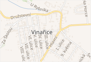 K Náměstí v obci Vinařice - mapa ulice