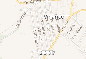 VI. ulice v obci Vinařice - mapa ulice