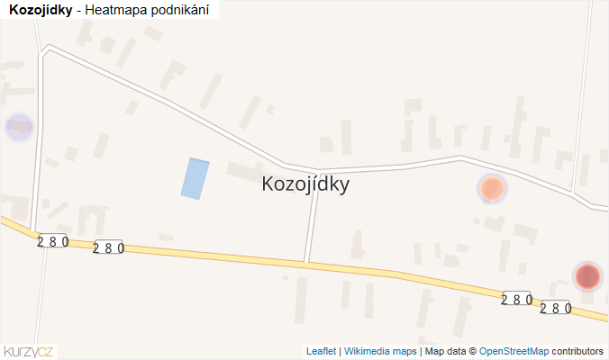 Mapa Kozojídky - Firmy v části obce.