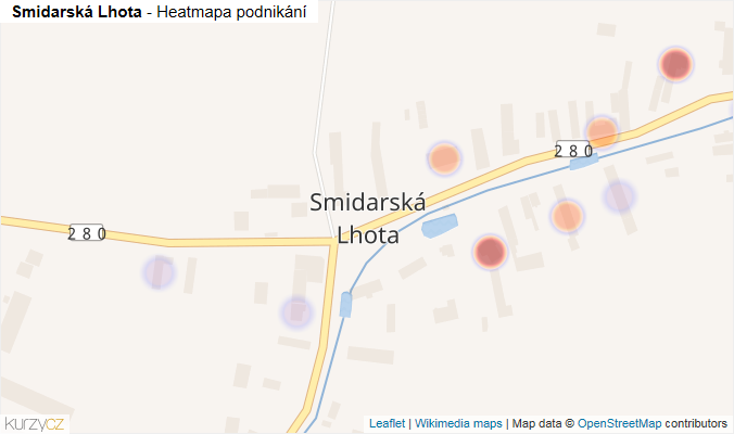 Mapa Smidarská Lhota - Firmy v části obce.