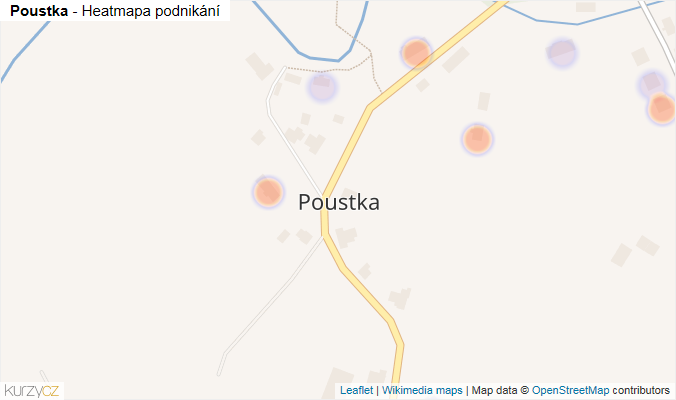 Mapa Poustka - Firmy v části obce.