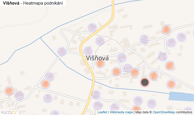 Mapa Višňová - Firmy v části obce.