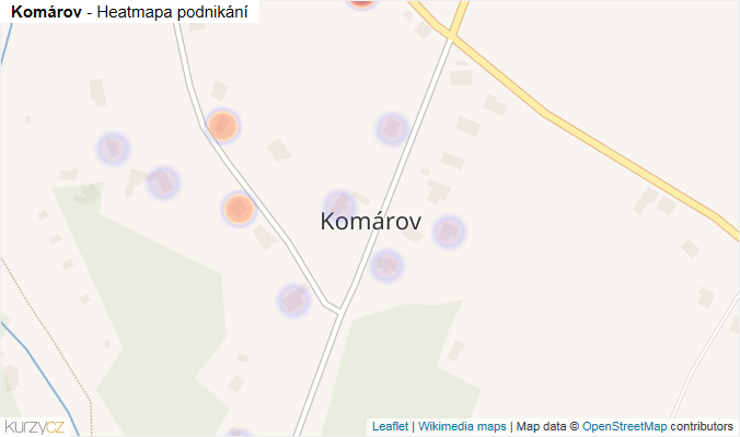 Mapa Komárov - Firmy v části obce.