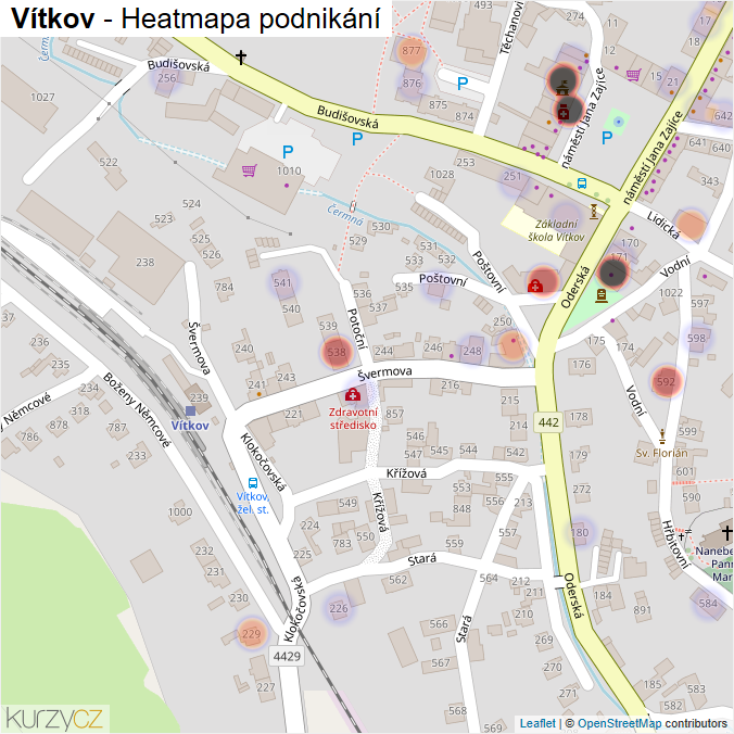 Mapa Vítkov - Firmy v obci.