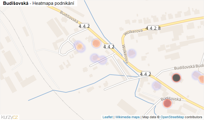 Mapa Budišovská - Firmy v ulici.