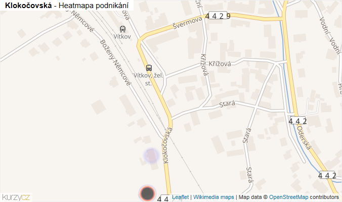 Mapa Klokočovská - Firmy v ulici.